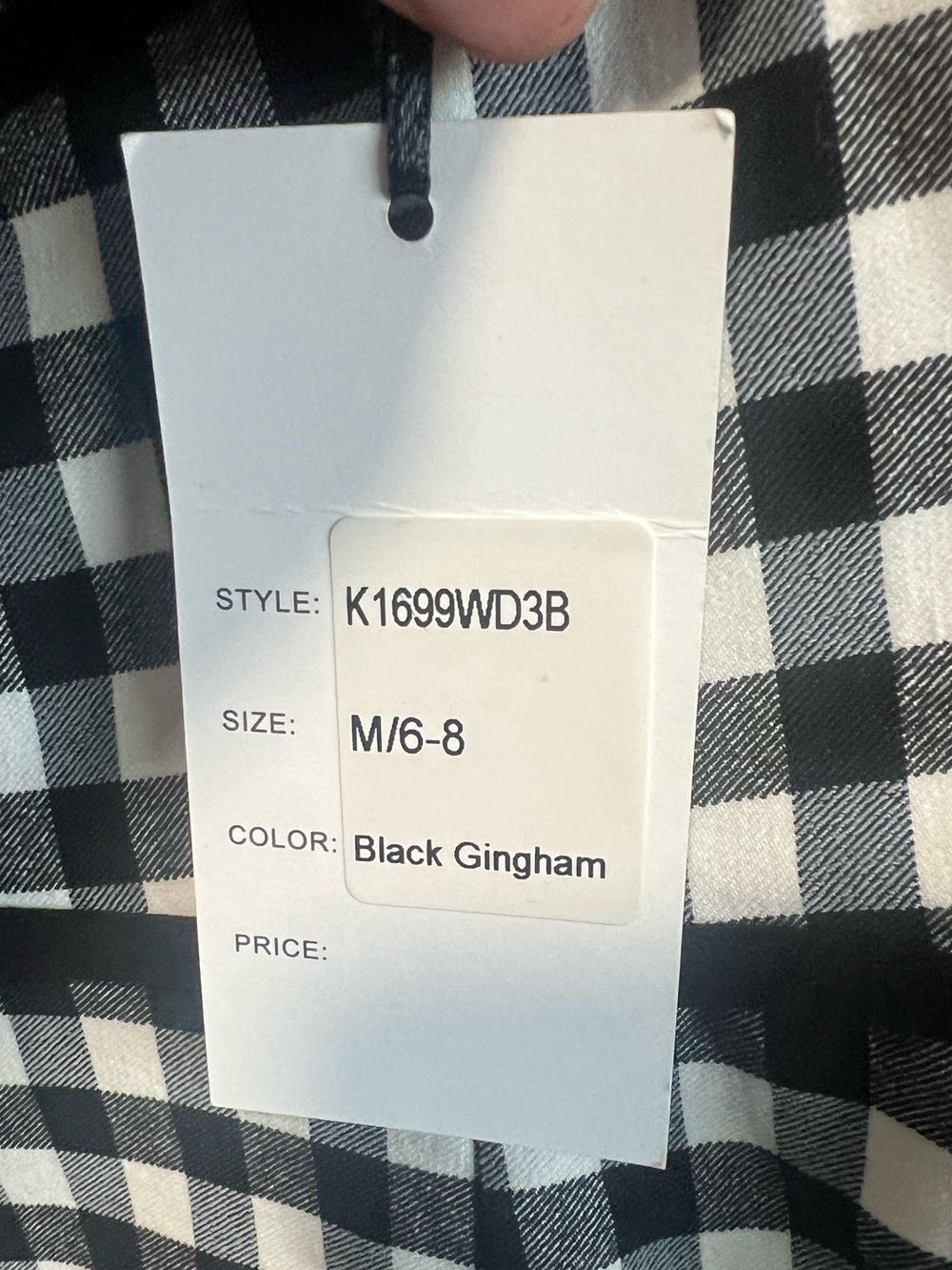 Unique Vintage Gingham Black And White Midi Dress Size Medium New With Tags — image 6 of 8